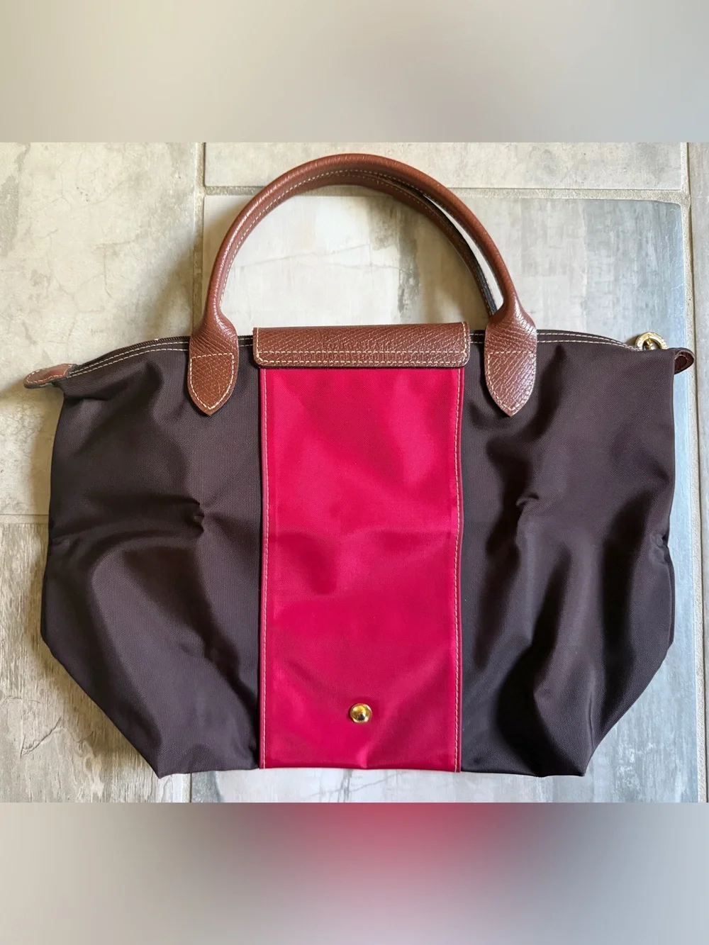 Longchamp Women Bag Handbag S Brown Red Limited Edition